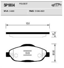 SANGSIN SP1804 ÖN BALATA P308 1.4 1.6 HDİ 2.0 HDİ 07> P308 SW 07> P308 CC 1.6 HDİ 09> P3008 13> 1.6 HDI-VTI