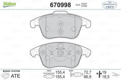 VALEO 670998 ÖN BALATA C4 PICASSO 06 >11 > P5008 1.6 16V-2.0 16V-2.0 HDI 08 >12 >P3008 12 > DS4 11 > DS5 12 >