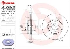 BREMBO 09C42211 ON FREN DISK AYNASI B MAX 12> FIESTA VI 13> TRANSIT COURIER 14>