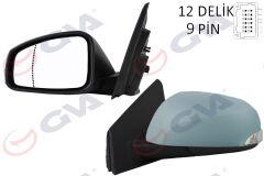 GVA 1011322 DIŞ DİKİZ AYNASI SOL MEGANE-FLUENCE 08> ELEKTRİKLİ ISITMALI SİNYALLİ SENSÖRLÜ ISITMALI ASTARLI ASFERİK 9 FİŞ VM-6138EHPSAL