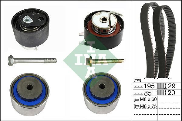INA 530076410 TRIGER SETI LAND ROVER 276DT 306DT DISCOVERY III-IV L319 RANGE ROVER L320 L405 L494 . JAGUAR S-TYPE II X200 XF X250 XJ X350 X351 X358 PEUGEOT P407-P607-CITROEN C5-C8 2.7 HDI KOMPLE