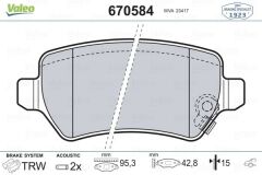 VALEO 670584 ARKA BALATA ASTRA G 98 > ASTRA H 05 > MERIVA 03 > ZAFIRA 00 > COMBO 02 >