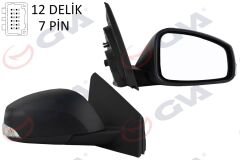 GVA 1011321 DIŞ DİKİZ AYNASI SAĞ MEGANE-FLUENCE 08> ELEKTRİKLİ ISITMALI SİNYALLİ KONVEKS 7 FİŞ VM-6138EHR