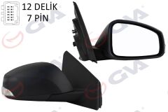 GVA 1011321 DIŞ DİKİZ AYNASI SAĞ MEGANE-FLUENCE 08> ELEKTRİKLİ ISITMALI SİNYALLİ KONVEKS 7 FİŞ VM-6138EHR