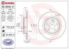 BREMBO 08B34841 FREN DISKI ARKA MERCEDES W176 W246 C117 X156
