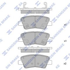 SANGSIN SP1846 ARKA FREN BALATA HYUNDAI ELANTRA 1.6L D4FB G4FG 6 vites 16-> / i20 1.1L 1.2L 1.4L 15-> / KIA SPORTAG E 1.6L G4FJ 7 vites 15-> ÜSTTEN DELİKLİ TİP