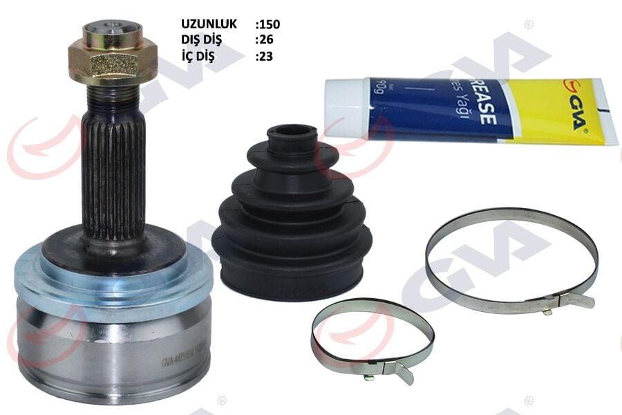 GVA 4471150K AKS KAFASI DIŞ TOYOTA AURIS. COROLLA 1.33L 1NR-FE NRE150 10-> 1.6L ZRE151 ZZE150 07-> 1.4L 1NDTV NDE150 07-> AVENSIS 1.6L ZRT270 09-> / VERSO 1.6L ZGR20 09 -> ABS li 26x23x61.2 - ABS 48 diş