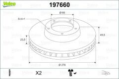 VALEO 197660 ÖN FREN AYNASI GOLF 7 12- LEON A3 13- OCTAVIA 12- 276x23.5x9DL HAVALI