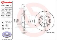 BREMBO 09C28511 ÖN FREN AYNASI CLIO IV 12> CLIO V 19> SYMBOL III 14> DACIA LOGAN II 12> 258x22.2 4 DELİK HAVALANDIRMALI