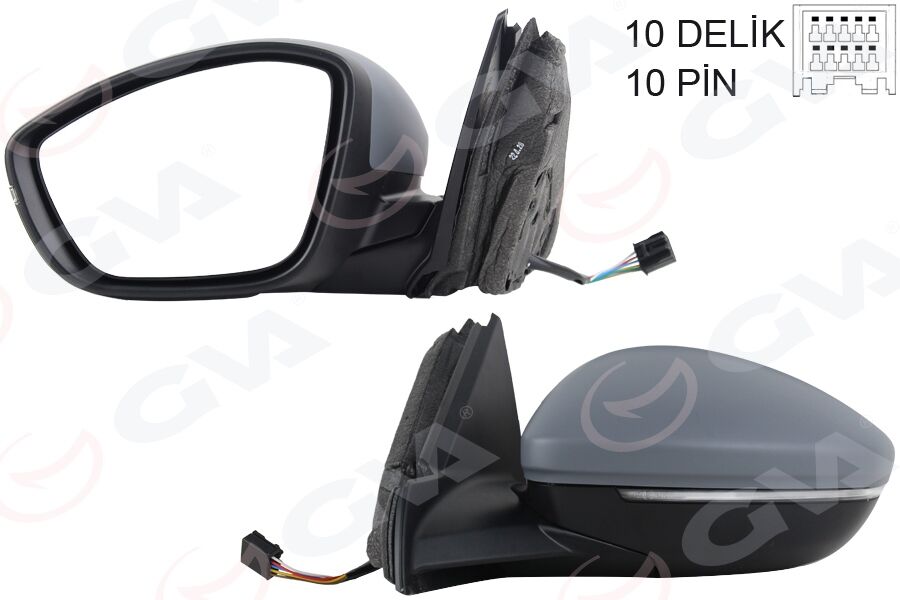 GVA 1090232 DIŞ DİKİZ AYNASI SOL ELEKTRİKLİ ISITMALI SİNYALLİ KATLANIR Ç.AYDINLATMALI ASTARLI KONVEKS 208 19- CORSA F 19- 10H10P