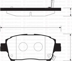 SANGSIN SP1244 ÖN FREN BALATA TOYOTA YARIS 1.3L 2NZ-FE NCP10 japon üretim 99-02 / 1.0L 1SZFE SCP10 Arkalar disk ti pi ise 03-05 abs li araçlar için