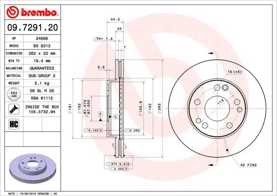 BREMBO 09729120 FREN DISKI ON MERCEDES W201