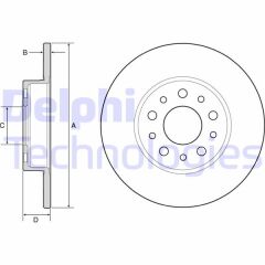 DELPHI BG4655C FREN DİSKİ ARKA FIAT 500 L 12> EGEA 15> 1.0 1.3 MTJ 1.4 1.6 MTJ 15> 251x41x5 DELİK