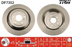 TRW DF7352 FREN DISKI ARKA 4-matic MERCEDES W164 X164 W251