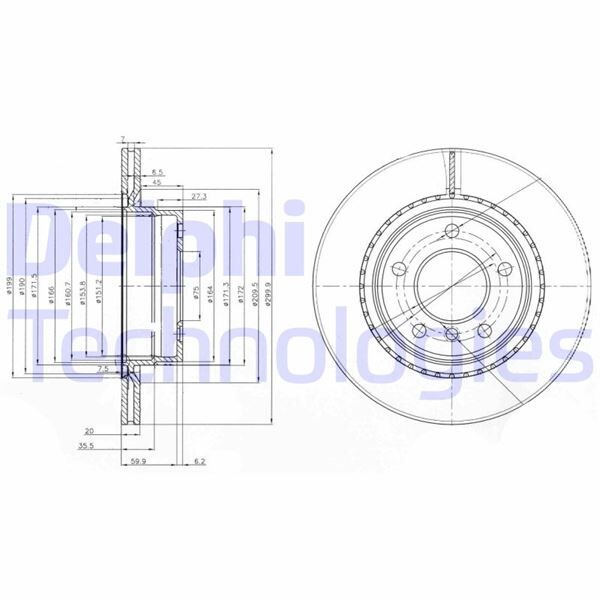 DELPHI BG3901C FREN DISKI ARKA BMW F20 F21 F22 F23 E90 E91 E92 E93 F30 F31 F32 E81 E87