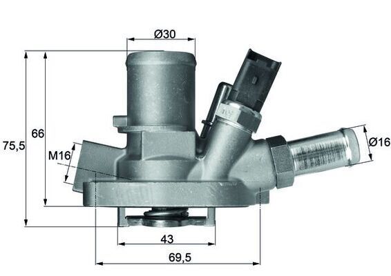 MAHLE TI147.80 TERMOSTAT KOMPLE LINEA-BRAVO II-GRANDE PUNTO 1.4 T-jet 07 > G1019.80