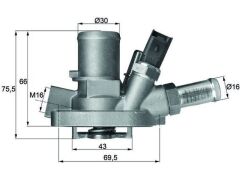 MAHLE TI147.80 TERMOSTAT KOMPLE LINEA-BRAVO II-GRANDE PUNTO 1.4 T-jet 07 > G1019.80