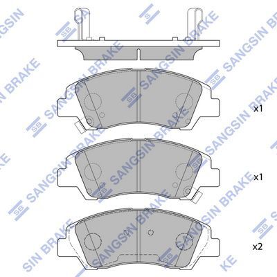 SANGSIN SP1719 ÖN FREN BALATA HYUNDAI İ10 1.0L 1.2L G3LA G4LA 13-> - Aşınma ikaz soketli