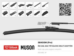 SILBAK SB400M SİLECEK SÜPÜRGESİ MUZ TİPİ GRAFİTLİ 400mm 6 APARATLI