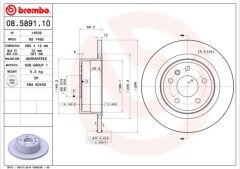 BREMBO 08589110 ARKA FREN AYNASI OMEGA B 2.0 24V 2.2 2.5TD 3.0 V6 94/7.03 286mm 285.8x12x5DLxHAVALI