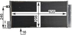 MAHLE AC505001S KLIMA RADYATORU OPEL CORSA D-COMBO 06> FIAT GRANDE PUNTO-BRAVO II-LINEA 1.3-1.7 CDTI-MTJ 1.6T 625x295x16