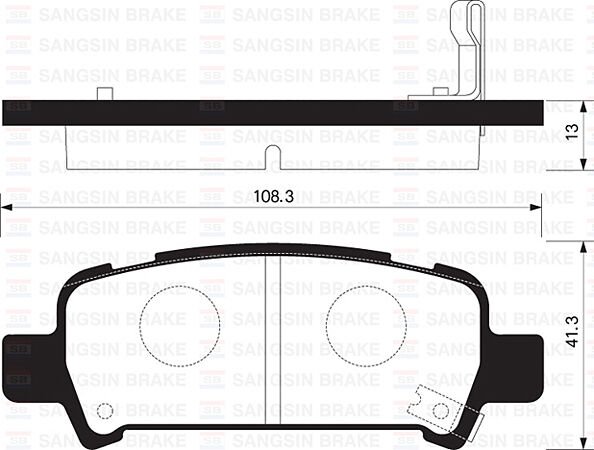 SANGSIN SP2120 ARKA FREN BALATA SUBARU IMPREZA 2.0L EJ20 GC GD 98-05 / FORESTER 2.0L EJ20 S turbo SF 99-02 / OUTBAC K 2.5L 3.0L 99-09 - Aşınma ikaz soketli