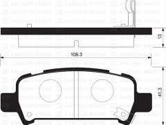 SANGSIN SP2120 ARKA FREN BALATA SUBARU IMPREZA 2.0L EJ20 GC GD 98-05 / FORESTER 2.0L EJ20 S turbo SF 99-02 / OUTBAC K 2.5L 3.0L 99-09 - Aşınma ikaz soketli