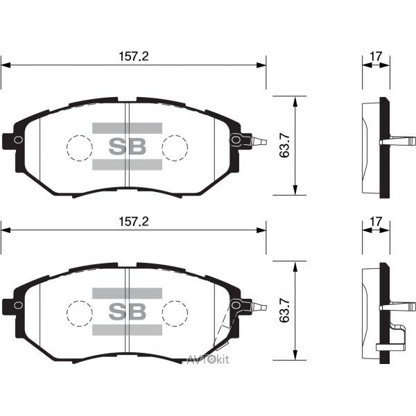 SANGSIN SP1534 BALATA ÖN DİSK SUBARU LEGACY 2.0 05-09 OUTBACK 3.0 TRIBECA 05 > GDB3372