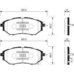 SANGSIN SP1534 BALATA ÖN DİSK SUBARU LEGACY 2.0 05-09 OUTBACK 3.0 TRIBECA 05 > GDB3372