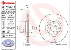 BREMBO 09A18511 ÖN FREN AYNASI CORSA F e 19> MOKKA e 20> 208 19> 2008 19> 308 07> 3008 09> 5008 09> C4 20> DS5 15> DS3 18> 302x34x4DL HAVALI
