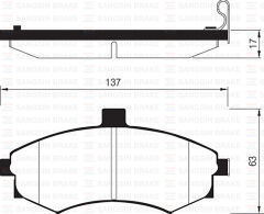 SANGSIN SP1152 ÖN FREN BALATA HYUNDAI MATRIX 1.5L D4FA CRDi dizel 05-> / ELANTRA 1.6L benzinli 01-03 - tepeli tip 137mm