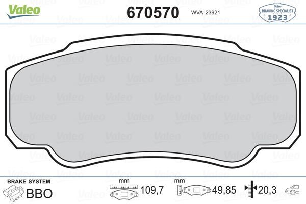 VALEO 670570 ARKA BALATA BOXER-DUCATO-JUMPER 94>06