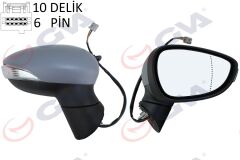 GVA 1037235 DIŞ DİKİZ AYNASI SAĞ FORD FİESTA 13> ELEKTRİKLİ ISITMALI ASTARLI 10 DELİK-6 PİN 6 FİŞ VM-6326EHPAR