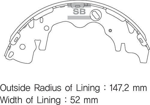 SANGSIN SA141 ARKA KAMPANA PABUÇ BALATA HYUNDAI STAREX 2.5L D4BH TC. TCI panelvan 03-08 / H-1 2.5L D4CB 08->