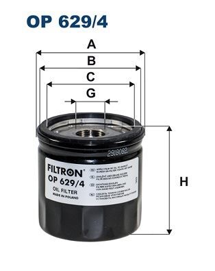 FILTRON OP629.4 YAĞ FİLTRESİ FOCUS IV 17> KUGA III 19> 2.0 ECOBLUE
