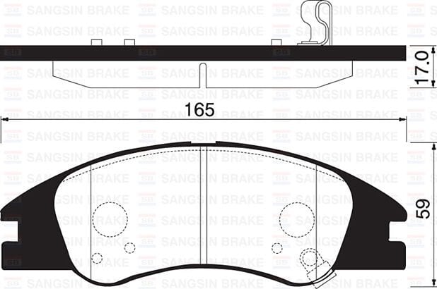 SANGSIN SP1167 ÖN FREN BALATA KIA CERATO 2.0L D4EA dizel 04-06 / 1.6L G4EE benzinli 05->