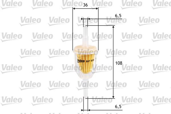 VALEO 587000 ŞEFFAF BENZİN ARA FİLTRE KÜÇÜK TİP ÜNİVERSAL