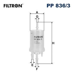 FILTRON PP836.3 YAKIT FİLTRESİ POLO 05- -CORDOBA 02-09 -IBIZA IV 02-09 1.2-1.4 16V-1.6 2.0 3 BAR