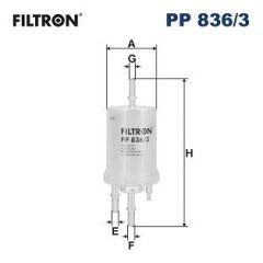 FILTRON PP836.3 YAKIT FİLTRESİ POLO 05- -CORDOBA 02-09 -IBIZA IV 02-09 1.2-1.4 16V-1.6 2.0 3 BAR