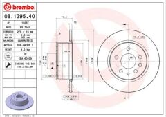 BREMBO 08139540 FREN DISKI ARKA MERCEDES W115 C123 S123 W116 W126 W123