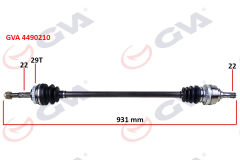 GVA 4490210 KOMPLE AKS SAĞ CORSA C-COMBO 1.2-1.4 16V 1.3 CDTI-1.7DTI 00-06 29 DİŞ ABS Lİ 931mm