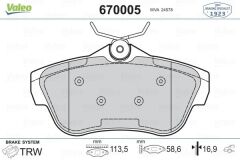 VALEO 670005 ARKA BALATA JUMPY 07 >SUCUDO 07 > EXPERT TEPEE 07 >