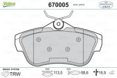 VALEO 670005 ARKA BALATA JUMPY 07 >SUCUDO 07 > EXPERT TEPEE 07 >