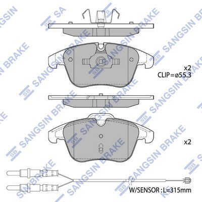 SANGSIN SP2207A ÖN FREN BALATASI FİŞLİ P407 04>10 2.0 HDI P508 10>18 C5 1.6 1.8 2.0 1.6 HDI-2.0 HDI 08>16