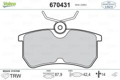 VALEO 670431 ARKA FREN BALATASI FOCUS I 98>04 FIESTA VI 17> GDB1354