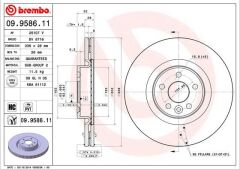 BREMBO 09958611 ON FREN DISK AYNASI HAVALI VOLVO S60 II 10>15 S80 II 06> V60 I 11>15 V70 III 07>15 XC70 II 09>15 336cm CAP