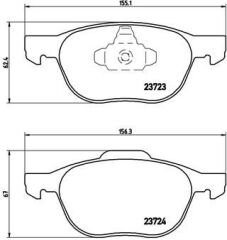 BREMBO P24061X ÖN BALATA FOCUS 04>18 CMAX 07>19 KUGA I -II 08>14 VOLVO V40 19> C30 06>12 S70 08>13S40 04>12 V50 04>12 MAZDA 3 03>09 5 05>09