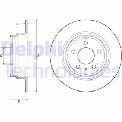 DELPHI BG2842 ARKA FREN AYNASI VOLVO 850 91-97 -S70-C70-V70-960-2.0-2.5-2.5 20V-2.5TDI 97 > 295x5DLxHAVALI