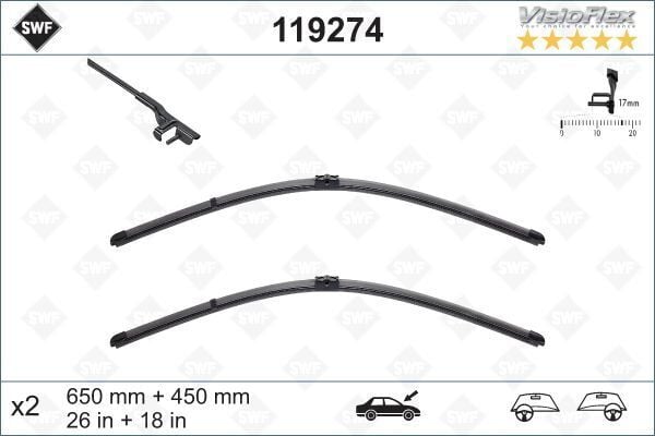 VALEO 119274 SILECEK SUPURGESI TAKIMI 650mm / 450mm BMW F10 F11 SWF