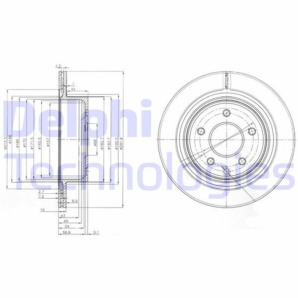 DELPHI BG3765C ARKA FREN DİSKİ HAVA KANALLI NISSAN QASHQAI 1.5L Dci K9K dizel J10DE 06-13 / X-TRAIL 2.0L QR20 M9R T30 T31 01-13 / RENAULT KOLEOS 08> KOLEOS II 16> 292 çap x 5 bijon - Takım disk fiyatıdır